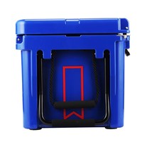 Glacière à roulettes 55QT, paroi épaisse de 2,5 pouces, glacière rotomoulée, maintien de la glace pendant 6 jours avec roulettes robustes pour l'extérieur