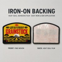 Écussons tissés personnalisés avec logo, bordure Merrow, en tissu damassé haute densité pour casquettes de camionneur et sacs – Vente en gros
