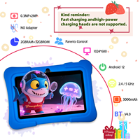 Tablet PC Infantil de 7 Pulgadas, HD Quad Core 1024x600, Aplicaciones Educativas, Juegos de Rompecabezas, 2GB, Wi-Fi, Nueva, Silicona, MTK