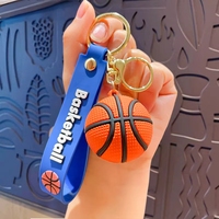 Porte-clés personnalisé en PVC 2D 3D imprimé UV, motif de dessin animé en forme de cœur, design inspiré des ballons de sport
