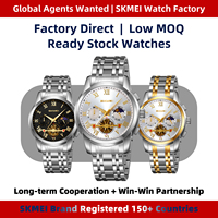 Montre à quartz pour homme SKMEI 9394, cadran à chiffres romains, phase lunaire, chronographe, bracelet en acier inoxydable, étanche 30 m, montre-bracelet pour affaires