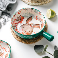 Vaisselle lapin créative tasse porte-oeufs vaisselle Pâques mignonne assiette à dessert bol en céramique porcelaine cadeaux en porcelaine osseuse