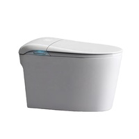 Cuvette de toilettes électrique intelligente allongée, à poser au sol, avec chasse d'eau à jet siphonique, siphon en S, en céramique, design moderne