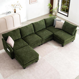 Modular Sectional <b>Living</b> Room Sofa <b>U</b> Shaped 6 Seater Sectional Sofa with Storage Ottoman & USB Ports Cloud Couch L Shaped - Product Image 3