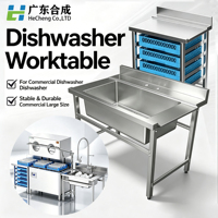 Plan de travail en acier inoxydable épaissi pour lave-vaisselle commercial, table de travail/lave-vaisselle de cuisine personnalisée pour restaurant P50 P60