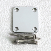 Donlis 50.5*46.5mm Plaque de cou de guitare Petite basse Boulon sur plaques Couleur chrome avec vis