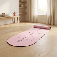 Tapis de yoga en PU avec logo personnalisé, forme ovale arquée, design en caoutchouc durable et style unique