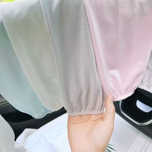 Manchons de bras en maille respirante, en soie glacée, légers, pour la protection estivale en extérieur, Rose, Bleu, Gris, Blanc, Noir - Product Image 4
