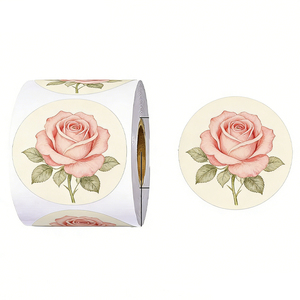 Pegatinas Adhesivas Circulares de 2'' en Color Rosa Océano, Morado, Dorado y Plateado, con Acabado Brillante Holográfico, Resistentes al Agua, Impresas con UV en PET, para Manualidades y Marcos de Fotos - Product Image 1