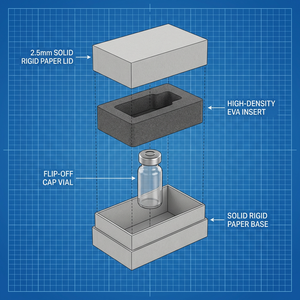 Custom Heavy-Duty Rigid Magnetic Packaging <b>Box</b> for 10 Vials Professional Laboratory Research Storage - Product Image 5