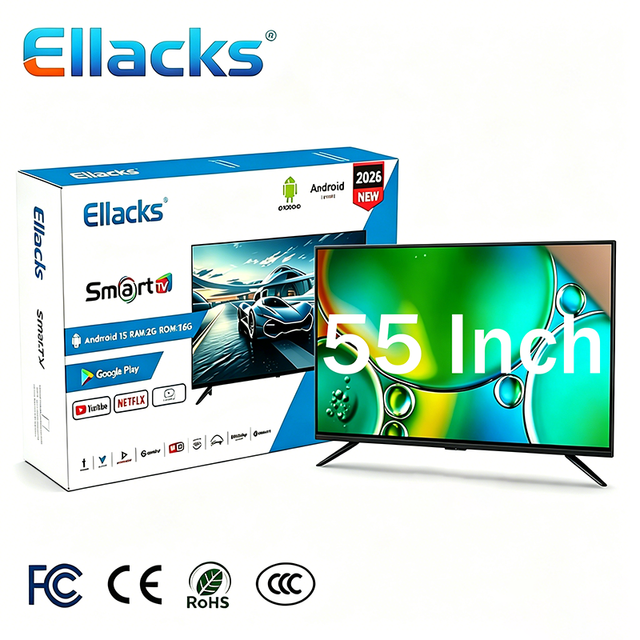 CE CB Flat Screen Frameless 55Inch 4K UHD HDR WIFI Backlight Smart TV QLED LCD Display Television With BT &Android Google Webos