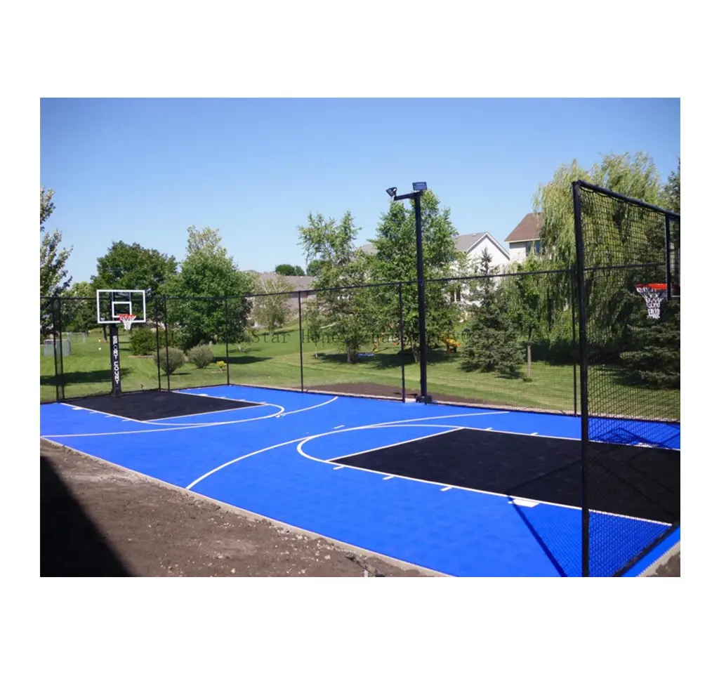 Wholesale pp Removable Outdoor backyard basketball court Suspended interlocking garage skating floor plastic tiles