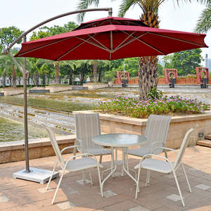 2025 esterno parasò estivo in acciaio giardino ombrellone antivento protezione solare con Base - Product Image 5