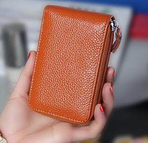 Portefeuille <span class=keywords><strong>accordéon</strong></span> en cuir véritable avec <span class=keywords><strong>fenêtre</strong></span> d'identification RFID 11 fentes pour cartes de crédit - Product Image 3