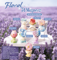 Figurine en résine à thème floral, mignonne et de style dessin animé, boîte mystère avec emballage d'origine, décoration florale colorée pour bureau, cadeau de collection