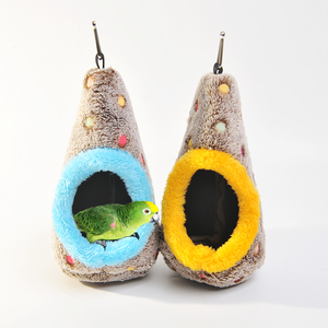 Venta al por mayor de fábrica conejillo de indias loro mascota jaula pájaros lugar de vida loros cueva cama tienda colgante invierno cálido Nido de Pájaro casa - Product Image 6