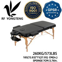 Table de massage ergonomique moderne pliable, réglable, en PU, avec sac de transport portable, pieds en bois robustes, rembourrage haute densité pour salon