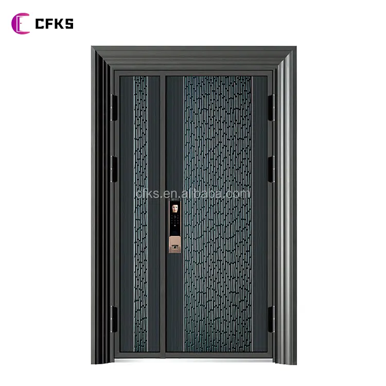 Modern Apartment Main Door Mirror Glass Design Residential Exterior Security Stainless Steel Doors For Home