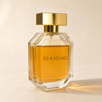 Vente en gros de flacons de parfum en verre transparents personnalisés de luxe, forme polygonale, 30 ml, 50 ml, 100 ml, avec boîte, flacon de parfum en verre de haute qualité