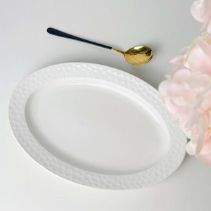 <b>White</b> Oval Lace Embossed 10-inch 12-inch Ceramic <b>Dinner</b> Plate with Stand Vintage Design for Wedding Parties - Product Image 2