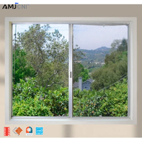 Ventana Corredera de Aluminio con Rotura de Puente Térmico de Bajo Consumo Energético AMJ NFRC, Puerta y Ventanas de Aluminio con Vidrio Aislante de Baja Emisividad para Viviendas
