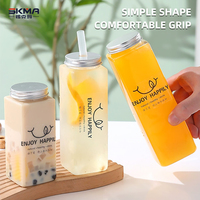 Bouteilles jetables pour animaux de compagnie de logo de forme personnalisée en gros de haute qualité bouteilles de thé à bulles de jus d'eau épaissie