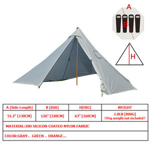 Tentes chaudes tipi légères pour 4 personnes de 5lb avec cuisinière pour le camping, la randonnée et la chasse - Product Image 3