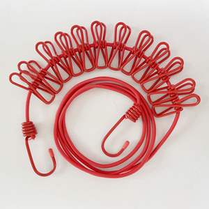 <span class=keywords><strong>Tendedero</strong></span> Portátil <span class=keywords><strong>de</strong></span> Viaje <span class=keywords><strong>de</strong></span> 1.8M con 12 Pinzas, Cuerda Elástica Rosa para Secar <span class=keywords><strong>Ropa</strong></span> en Campamentos, Baños y Hoteles - Product Image 4