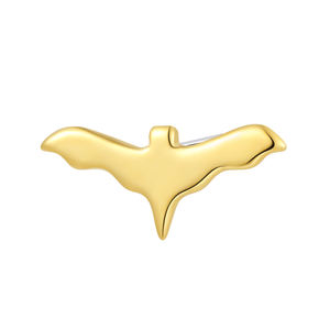 Boucles d'oreilles unisexes classiques en or massif 14 carats avec micro-incrustation <span class=keywords><strong>de</strong></span> zircon en forme <span class=keywords><strong>de</strong></span> fantôme, Eternal Metal - Product Image 6