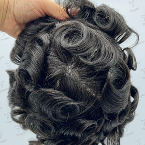 Prothèse capillaire pour <span class=keywords><strong>homme</strong></span> avec base en PU intégrale, 0,08 mm-0,10 mm, 100 % <span class=keywords><strong>cheveux</strong></span> humains indiens Remy, ligne de <span class=keywords><strong>cheveux</strong></span> invisible - Product Image 5