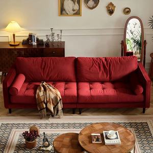 Canapé modulable en forme de I Zayshine, style rétro français, luxe, velours rouge, 3 places, salon, <span class=keywords><strong>appartement</strong></span>, villa, hôtel, sous-sol - Product Image 3