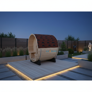 Sauna extérieur électrique en bois massif de pruche, design européen traditionnel, pour vapeur humide – Offre spéciale - Product Image 2
