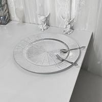 Assiettes de présentation en plastique argenté de luxe, style vintage, pour mariages, hôtels et fêtes