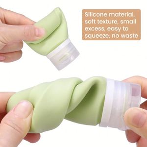 Silicon <b>Refillable</b> Shampoo Cosmetic Container Travel Bottles 90ml Portable Empty Small 2oz Silicone Travel Size Squeeze Bottle - Product Image 5