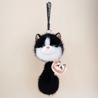 Porte-clés en peluche en forme de chat de dessin animé de haute qualité, vente en gros, sans MOQ, coussin en peluche personnalisé, jouets en peluche promotionnels en forme de beignet