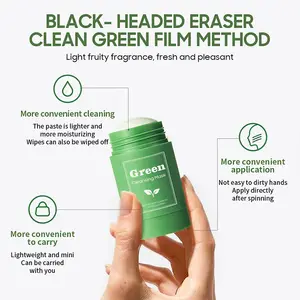 2024 Best Skin Care Private Label Organic Natural Green Tea Deep Cleanse Whitening Acne Mud Mask Skin Care Mud Mask Stick