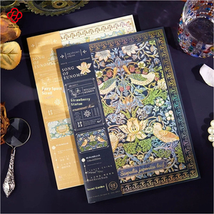 B5 Libro de pegamento inalámbrico Serie Secret Garden Morris Cold Bronzing Retro Línea horizontal Cuaderno de papel impreso - Product Image 3