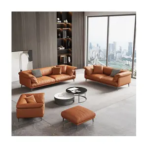 Wholesale High Quality italian waterproof genuine leather latest design sofa set for living room sofas sectionals