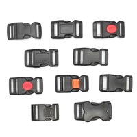 Sangle de casque de moto Red Center Secure Slid Lock Curved quick Side Release double assurance sécurité breakaway boucle en plastique