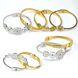 Bracelets et bracelets en acier inoxydable pour femmes bijoux 18 carats mode cristal
