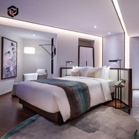 Ensemble de meubles de chambre d'hôtel de luxe sur mesure, fabrication professionnelle à Foshan, vente en gros, bois et métal de haute qualité pour hôtel et appartement