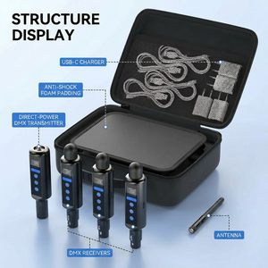 Professional 2.4G Wireless DMX512 Transmitter Receiver Kit Battery Powered 500m Range Stage Light <strong>Controller</strong> System for <strong>DJ</strong> Disco - Product Image 1