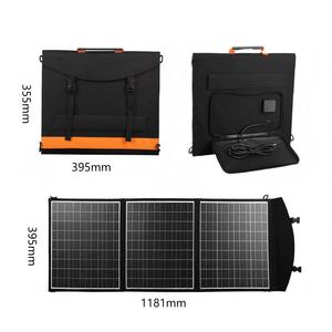 Panneau solaire portable pliable 75W 900D étanche pour l'extérieur, alimentation mobile avec éclairage LED 3 cellules pour appareils mobiles - Product Image 2