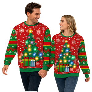 Pull de Noël moche personnalisé en tricot pour femme, drôle, pour la famille, avec logo frontal, 100 % acrylique - Product Image 1