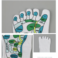 Nouvelle arrivée en gros bas prix point de pression réflexologie chaussettes de massage en anglais