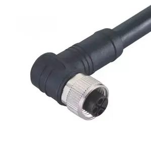 customized wire M12 male female plug socket 2 3 4 5 6 8 pin straight circular cable m12 m8 sensor electrical wire connector