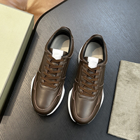 Sneakers en cuir pleine fleur de luxe pour hommes, style Old Money