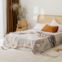 Couverture en gaze à quatre couches, rafraîchissante pour l'été, en pur coton, extra-épaisse, surdimensionnée, pour climatisation, lavable en machine, moderne