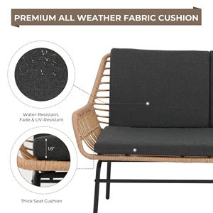 Dwoo High Quality <span class=keywords><strong>Garden</strong></span> All Weather Rattan Chair Juego de mesa de centro 4 piezas Juego de muebles de patio al aire libre - Product Image 4