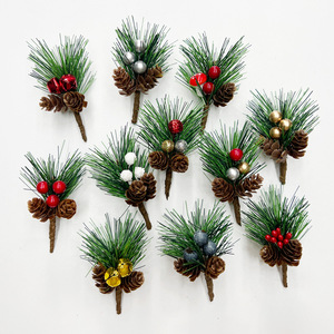 Decoraciones Navideñas de Plástico SuperZ, Ramas de Agujas de Pino, Adornos, Piñas Artificiales, Agujas de Pino, Conjuntos de Regalo Creativos, DIY - Product Image 1